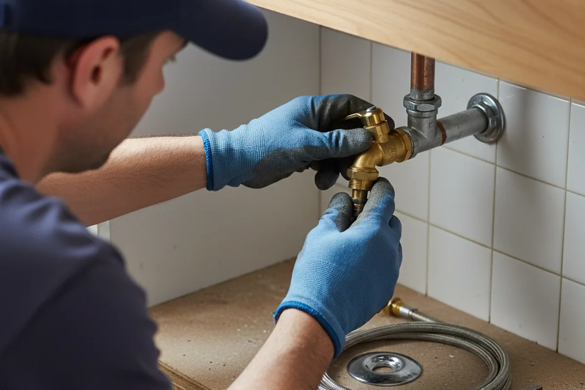 Shutoff valve and fitting work during Faucet and Fixture Repair in Ovalo